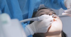 Patient undergo dental treatment in dental clinic